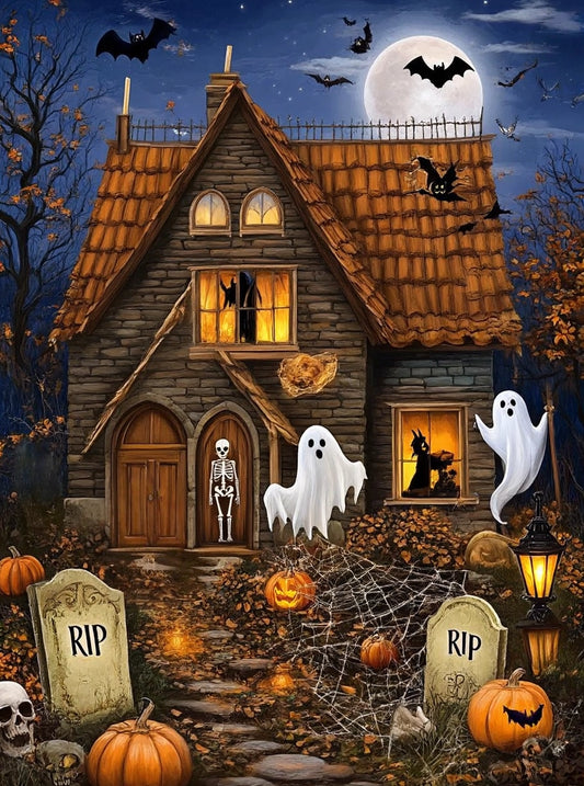 Halloween Spooky Haunted Wooden Jigsaw  Puzzle for Adults | Unique Gift Idea for Halloween Enthusiasts