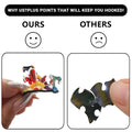 Comparison of two puzzle pieces: one vibrant and uniquely shaped like a dachshund from the lycheepuzzles Dachshund Puzzle Animal Dog Wooden Puzzles for Adults; the other plain with a standard shape. Text reads "Why Us? Plus Points That Will Keep You Hooked!" Ideal for stress relief puzzle enthusiasts.