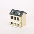 Product Description: The lycheepuzzles 1Pc 1:12 Dollhouse Miniature Wooden Little House features a charming design with a gray roof, cream exterior, and a front porch adorned with white columns, all crafted from high-quality wood materials. Brought to you by lycheepuzzles.
